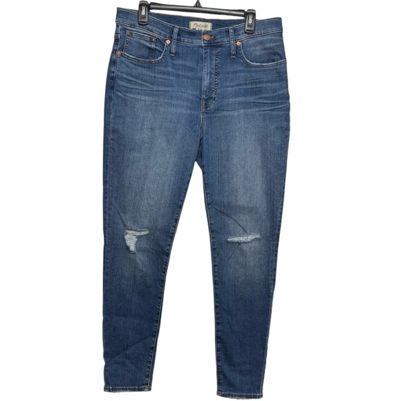 New MADEWELL 9" High Rise Skinny Jeans In Wilcrest Wash Size 32 - Picture 6 of 16